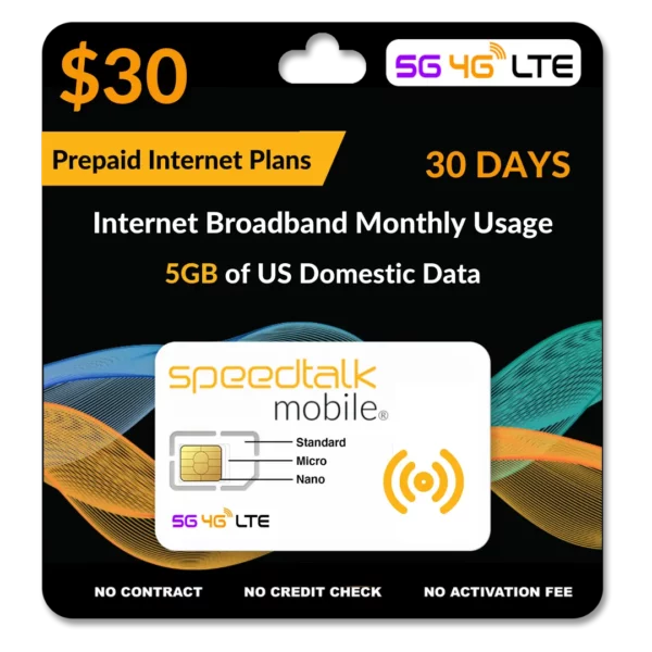 $30 A Month Broadband SIM CARD Plans