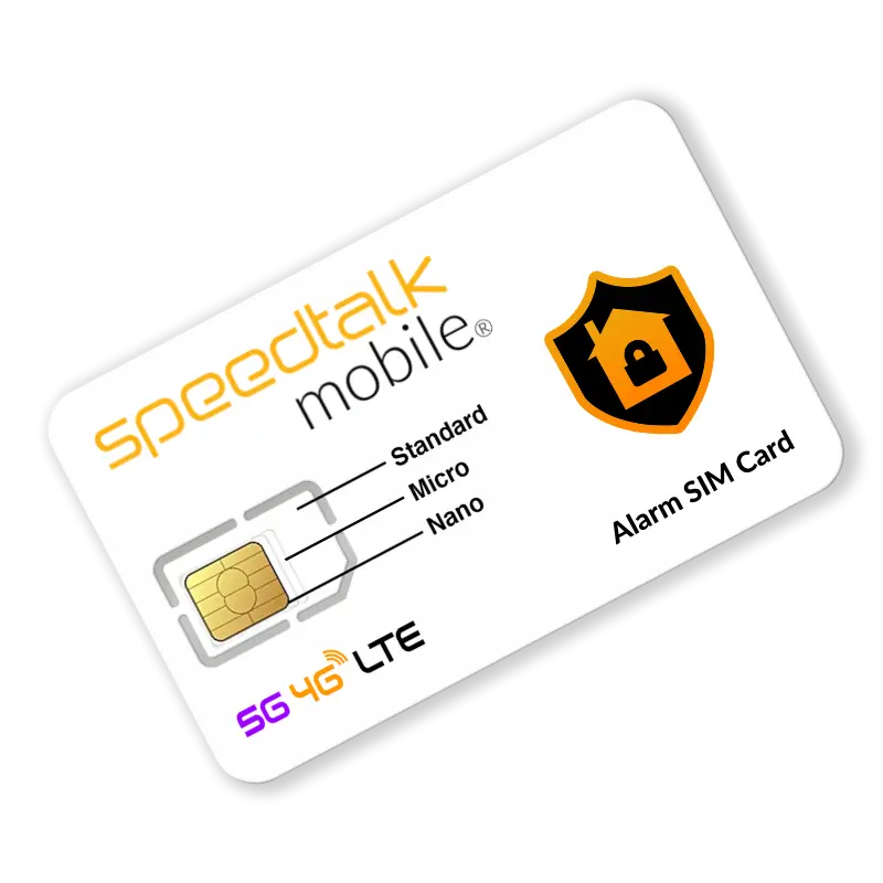SpeedTalkMobile SIM card for smart devices, and SIM card for alarm system