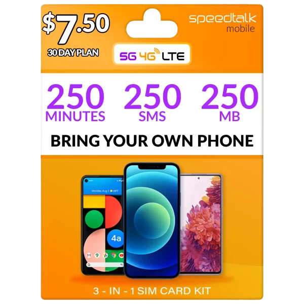 250 TEXT- 250 TALK-250MB OD DATA FOR 7 DOLLARS AND 50 CENTS